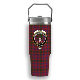 ScotsTee Shop Scottish Ross 5 Crest Tartan Flip Straw Tumbler 20oz 30oz