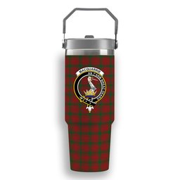 ScotsTee Shop Scottish MacQuarrie Crest Tartan Flip Straw Tumbler 20oz 30oz