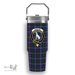 ScotsTee Shop Scottish Hunter Modern Crest Tartan Flip Straw Tumbler 20oz 30oz