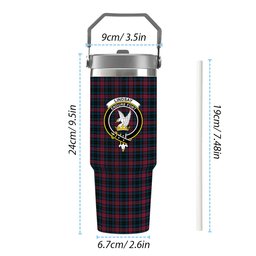 ScotsTee Shop Scottish Lindsay-McGee Modern Clan Crest Tartan Flip Straw Tumbler 20oz 30oz