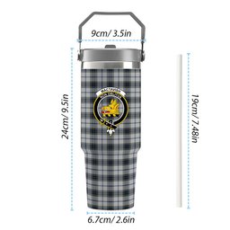 ScotsTee Shop Scottish MacTavish of Dunardry Dress Crest Tartan Flip Straw Tumbler 20oz 30oz