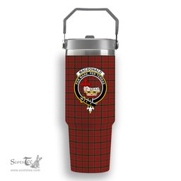 ScotsTee Shop Scottish MacDonald of Belfinlay Crest Tartan Flip Straw Tumbler 20oz 30oz