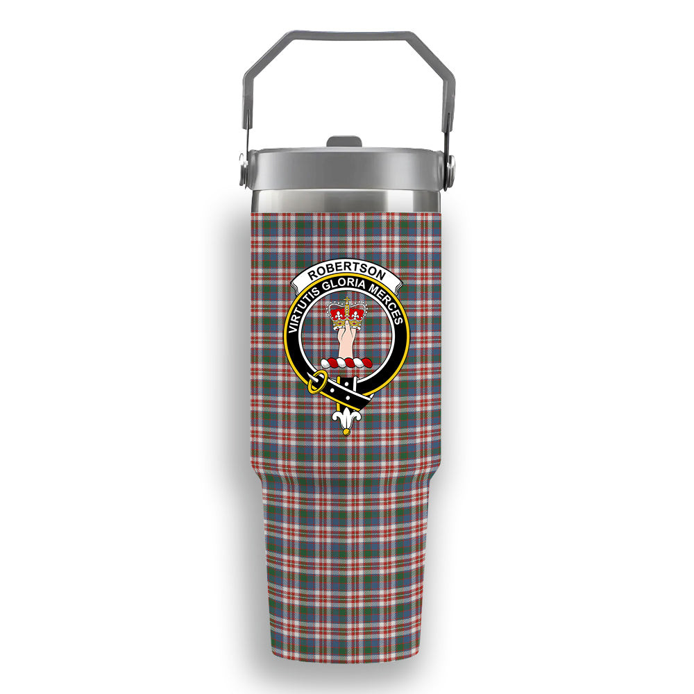 ScotsTee Shop Scottish Robertson Dress #2 Ancient Crest Tartan Flip Straw Tumbler 20oz 30oz