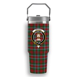ScotsTee Shop Scottish Menzies 2 Crest Tartan Flip Straw Tumbler 20oz 30oz