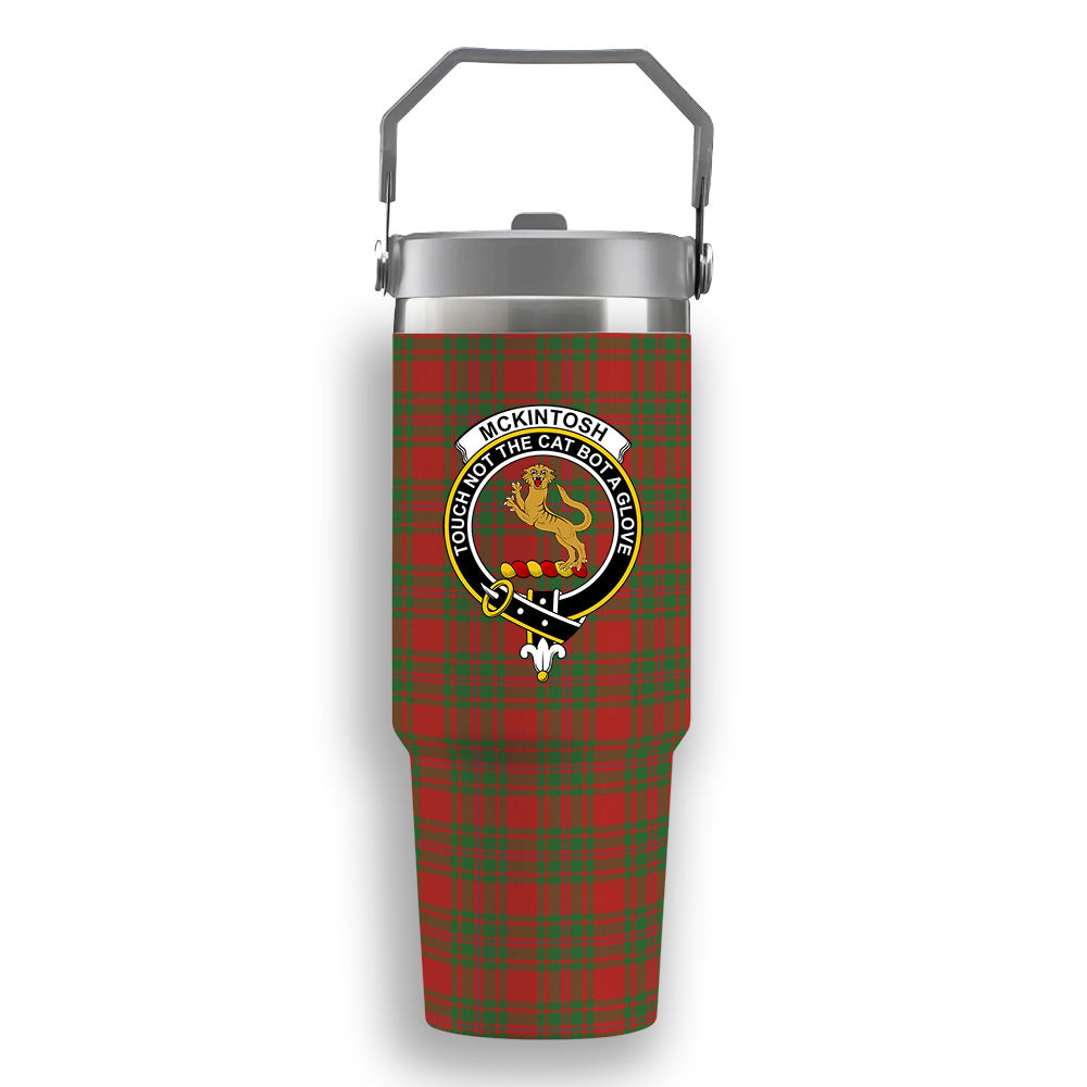 ScotsTee Shop Scottish McKintosh Red Ancient Crest Tartan Flip Straw Tumbler 20oz 30oz