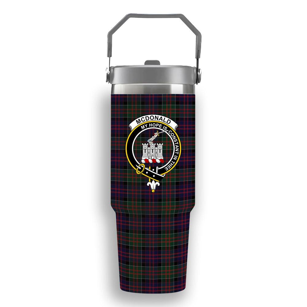 ScotsTee Shop Scottish McDonald of Clan Ranald Crest Tartan Flip Straw Tumbler 20oz 30oz