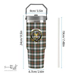 ScotsTee Shop Scottish Stewart Dress Ancient Crest Tartan Flip Straw Tumbler 20oz 30oz