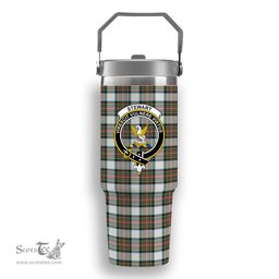 ScotsTee Shop Scottish Stewart Dress Ancient Crest Tartan Flip Straw Tumbler 20oz 30oz