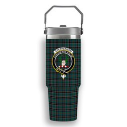 ScotsTee Shop Scottish Stephenson Modern Crest Tartan Flip Straw Tumbler 20oz 30oz