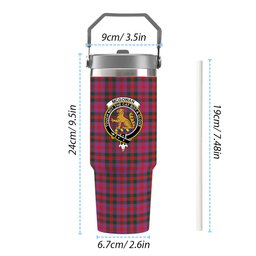 ScotsTee Shop Scottish McGowan Portrait Modern Crest Tartan Flip Straw Tumbler 20oz 30oz