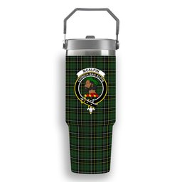 ScotsTee Shop Scottish McAlpin Modern Crest Tartan Flip Straw Tumbler 20oz 30oz