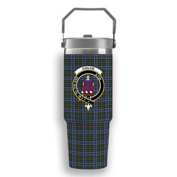 ScotsTee Shop Scottish Ogilvie (Ogilvy) Hunting Modern Crest Tartan Flip Straw Tumbler 20oz 30oz