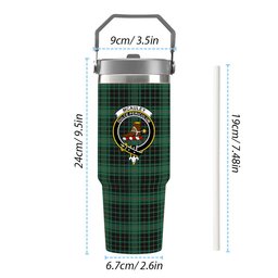 ScotsTee Shop Scottish McAuley Hunting Ancient Crest Tartan Flip Straw Tumbler 20oz 30oz