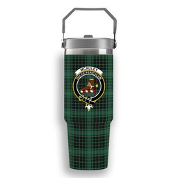 ScotsTee Shop Scottish McAuley Hunting Ancient Crest Tartan Flip Straw Tumbler 20oz 30oz