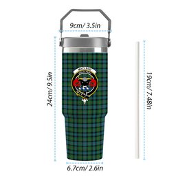 ScotsTee Shop Scottish MacLeod of Skye Ancient Crest Tartan Flip Straw Tumbler 20oz 30oz