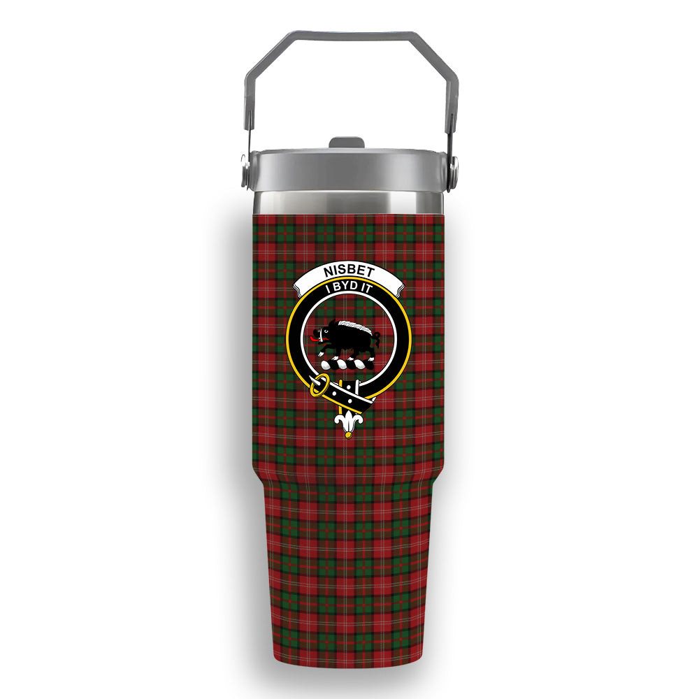 ScotsTee Shop Scottish Nisbet Crest Tartan Flip Straw Tumbler 20oz 30oz