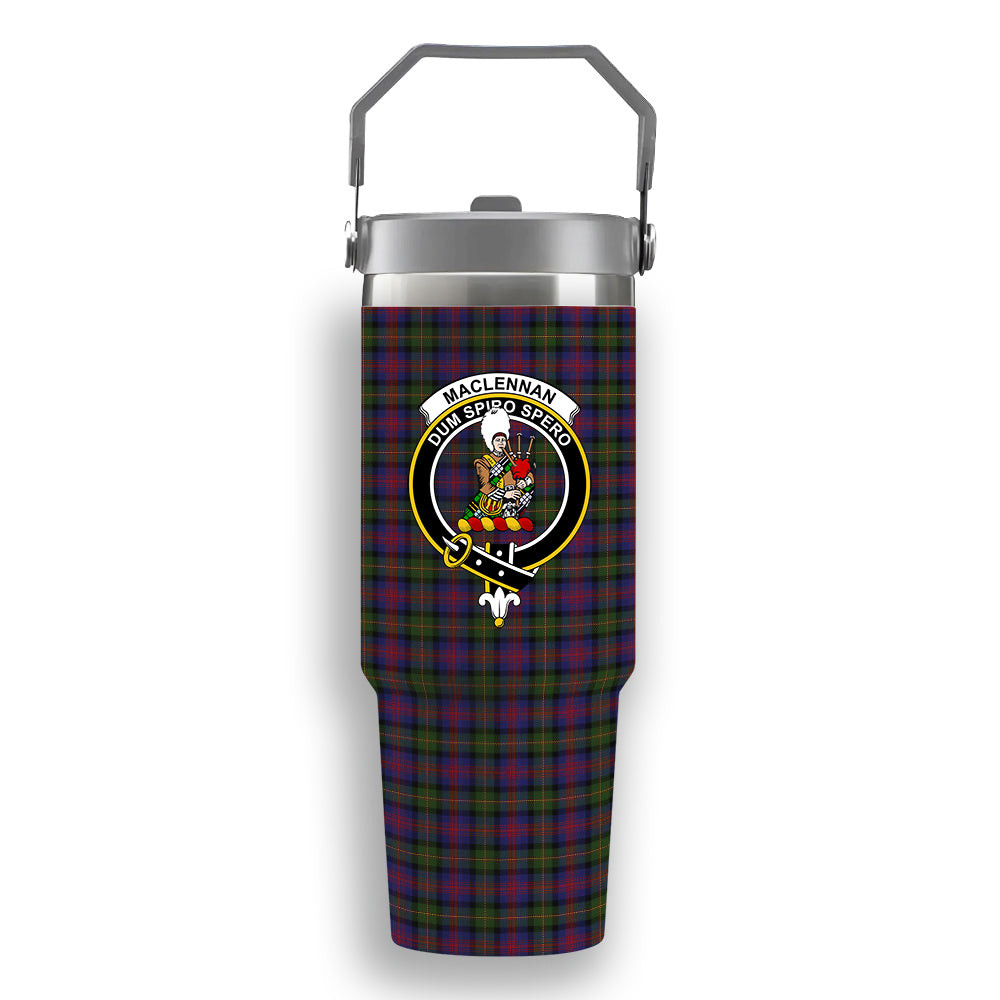 ScotsTee Shop Scottish MacLennan Crest Tartan Flip Straw Tumbler 20oz 30oz