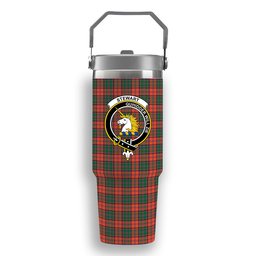 ScotsTee Shop Scottish Stewart of Appin Ancient Crest Tartan Flip Straw Tumbler 20oz 30oz