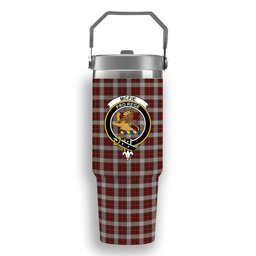 ScotsTee Shop Scottish McFie Dress Crest Tartan Flip Straw Tumbler 20oz 30oz