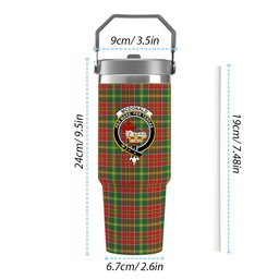 ScotsTee Shop Scottish McDonald of Kingsburgh Modern Crest Tartan Flip Straw Tumbler 20oz 30oz