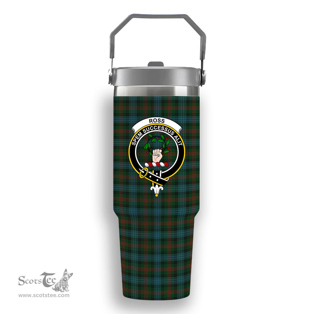 ScotsTee Shop Scottish Ross Hunting Crest Tartan Flip Straw Tumbler 20oz 30oz