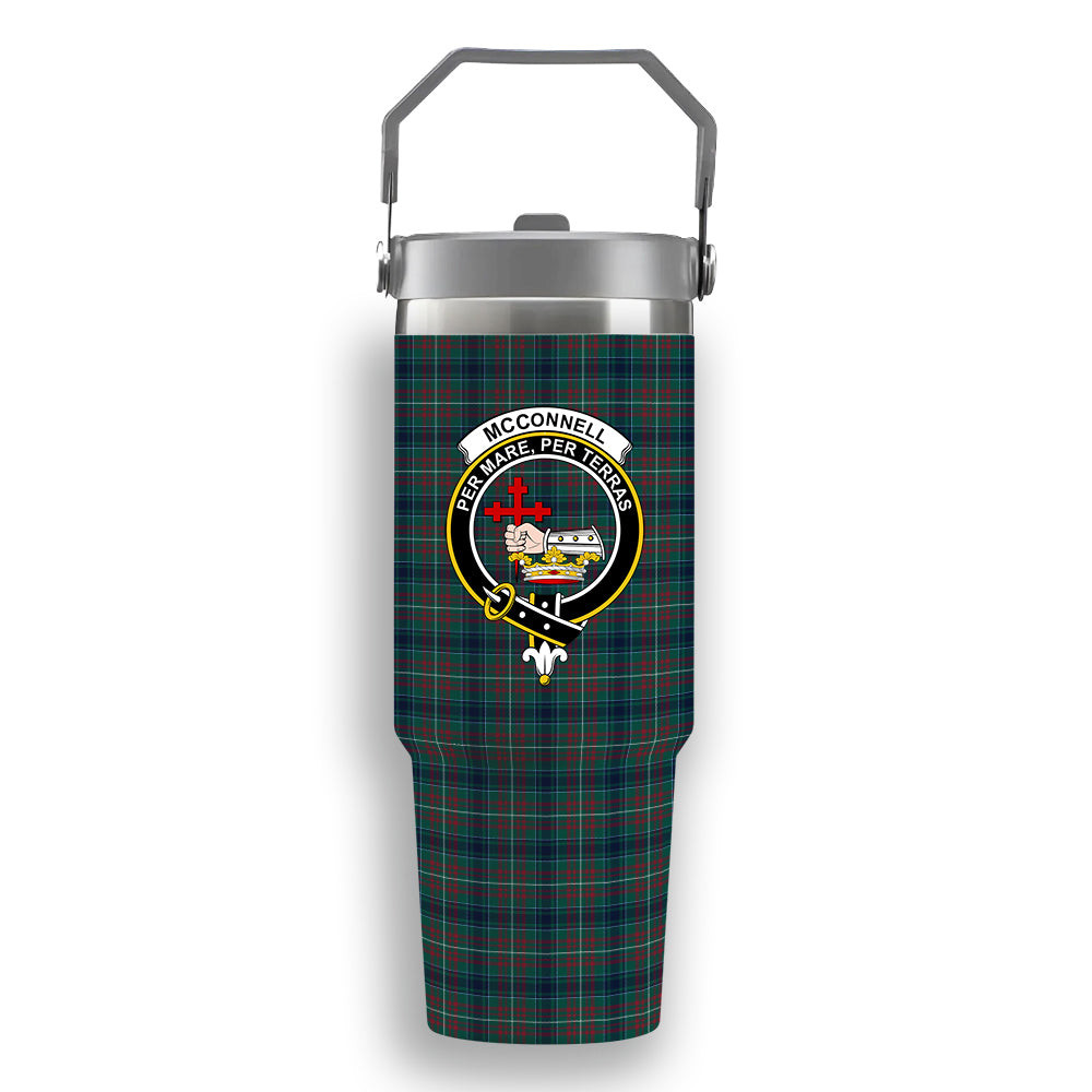 ScotsTee Shop Scottish McConnell Modern Crest Tartan Flip Straw Tumbler 20oz 30oz