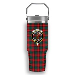 ScotsTee Shop Scottish MacPhail Modern Crest Tartan Flip Straw Tumbler 20oz 30oz