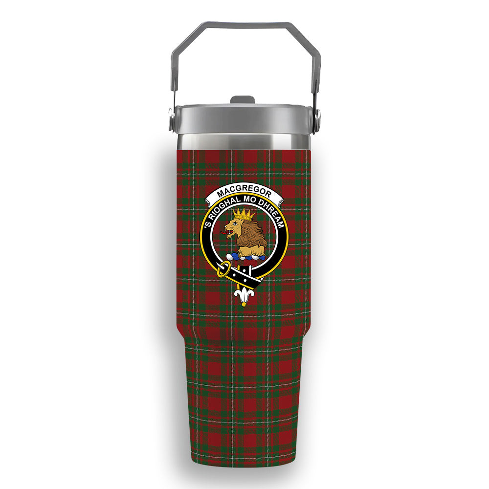 ScotsTee Shop Scottish MacGregor Modern Crest Tartan Flip Straw Tumbler 20oz 30oz