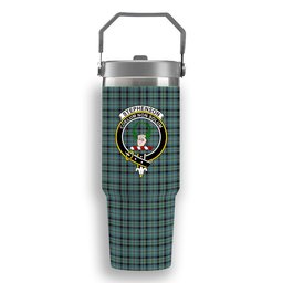 ScotsTee Shop Scottish Stephenson Ancient Crest Tartan Flip Straw Tumbler 20oz 30oz