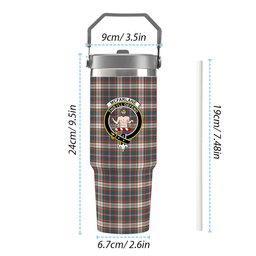 ScotsTee Shop Scottish McFarlane Dress Ancient Crest Tartan Flip Straw Tumbler 20oz 30oz