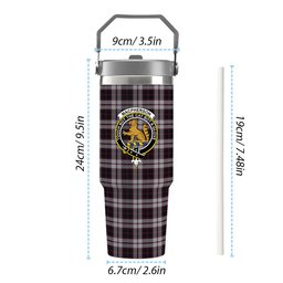 ScotsTee Shop Scottish MacPherson of Pitmain Crest Tartan Flip Straw Tumbler 20oz 30oz
