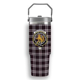ScotsTee Shop Scottish MacPherson of Pitmain Crest Tartan Flip Straw Tumbler 20oz 30oz