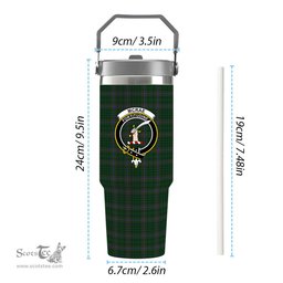 ScotsTee Shop Scottish McRae Crest Tartan Flip Straw Tumbler 20oz 30oz