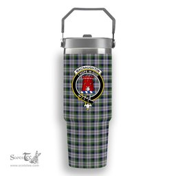 ScotsTee Shop Scottish MacNaughton Dress Crest Tartan Flip Straw Tumbler 20oz 30oz
