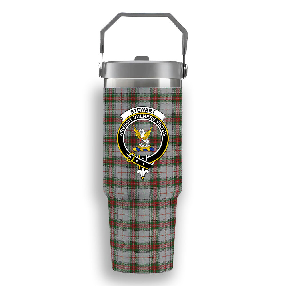 ScotsTee Shop Scottish Stewart Royal VS Crest Tartan Flip Straw Tumbler 20oz 30oz