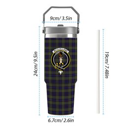 ScotsTee Shop Scottish McClelland Modern Crest Tartan Flip Straw Tumbler 20oz 30oz