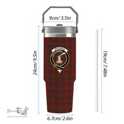 ScotsTee Shop Scottish Matheson Dress Crest Tartan Flip Straw Tumbler 20oz 30oz