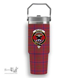 ScotsTee Shop Scottish McLeod Red Modern Crest Tartan Flip Straw Tumbler 20oz 30oz
