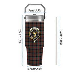 ScotsTee Shop Scottish Stewart Black 3 Crest Tartan Flip Straw Tumbler 20oz 30oz