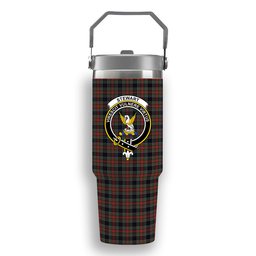ScotsTee Shop Scottish Stewart Black 3 Crest Tartan Flip Straw Tumbler 20oz 30oz