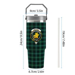 ScotsTee Shop Scottish MacIver Hunting Modern Crest Tartan Flip Straw Tumbler 20oz 30oz
