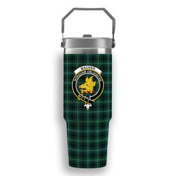 ScotsTee Shop Scottish MacIver Hunting Modern Crest Tartan Flip Straw Tumbler 20oz 30oz
