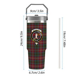 ScotsTee Shop Scottish McCulloch Ancient Crest Tartan Flip Straw Tumbler 20oz 30oz