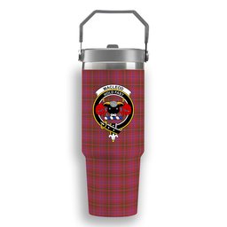 ScotsTee Shop Scottish MacLeod Red Ancient Crest Tartan Flip Straw Tumbler 20oz 30oz