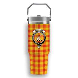 ScotsTee Shop Scottish MacMillan Crest Tartan Flip Straw Tumbler 20oz 30oz