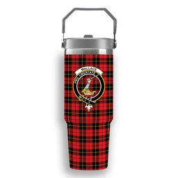 ScotsTee Shop Scottish Wallace Hunting - Red Crest Tartan Flip Straw Tumbler 20oz 30oz