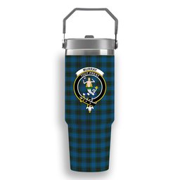 ScotsTee Shop Scottish Murray of Elibank Crest Tartan Flip Straw Tumbler 20oz 30oz