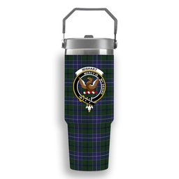 ScotsTee Shop Scottish Wishart Hunting Crest Tartan Flip Straw Tumbler 20oz 30oz