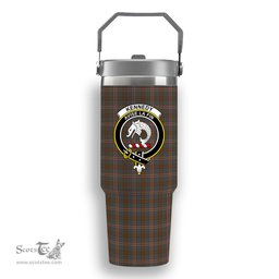 ScotsTee Shop Scottish Kennedy Weathered Crest Tartan Flip Straw Tumbler 20oz 30oz