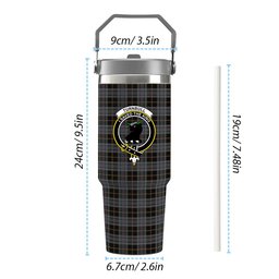 ScotsTee Shop Scottish Turnbull, Dress Bruce Crest Tartan Flip Straw Tumbler 20oz 30oz